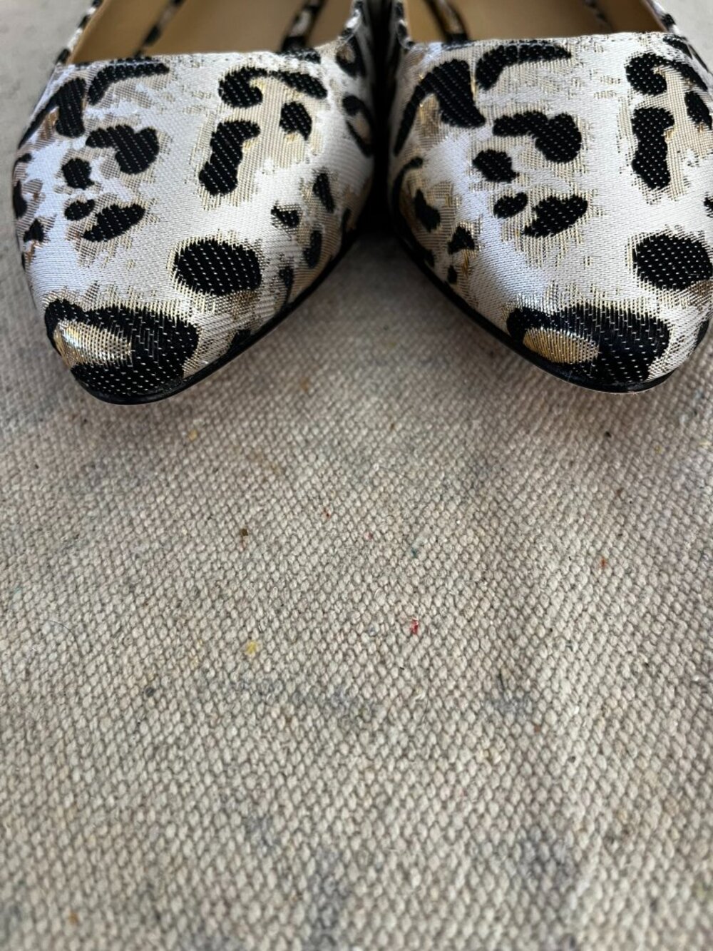 Talbots Woman's Edison Jacquard Metallic Leopard Flats Sz 8 - Picture 11 of 12